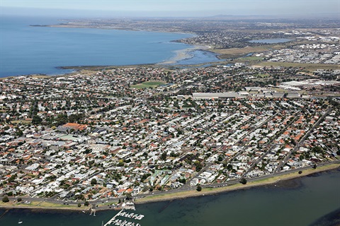 Aerial view of Hobsons Bay