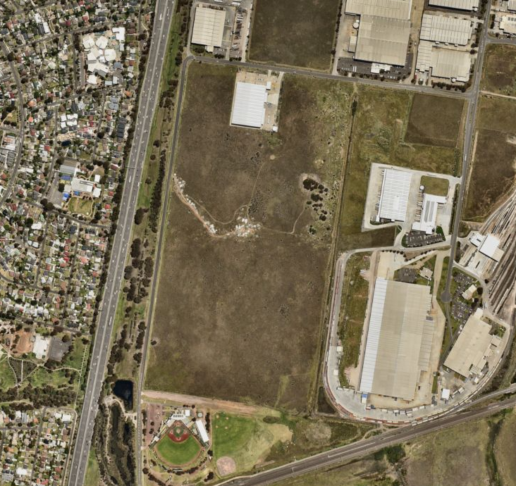 Burns road industrial estate aerial view