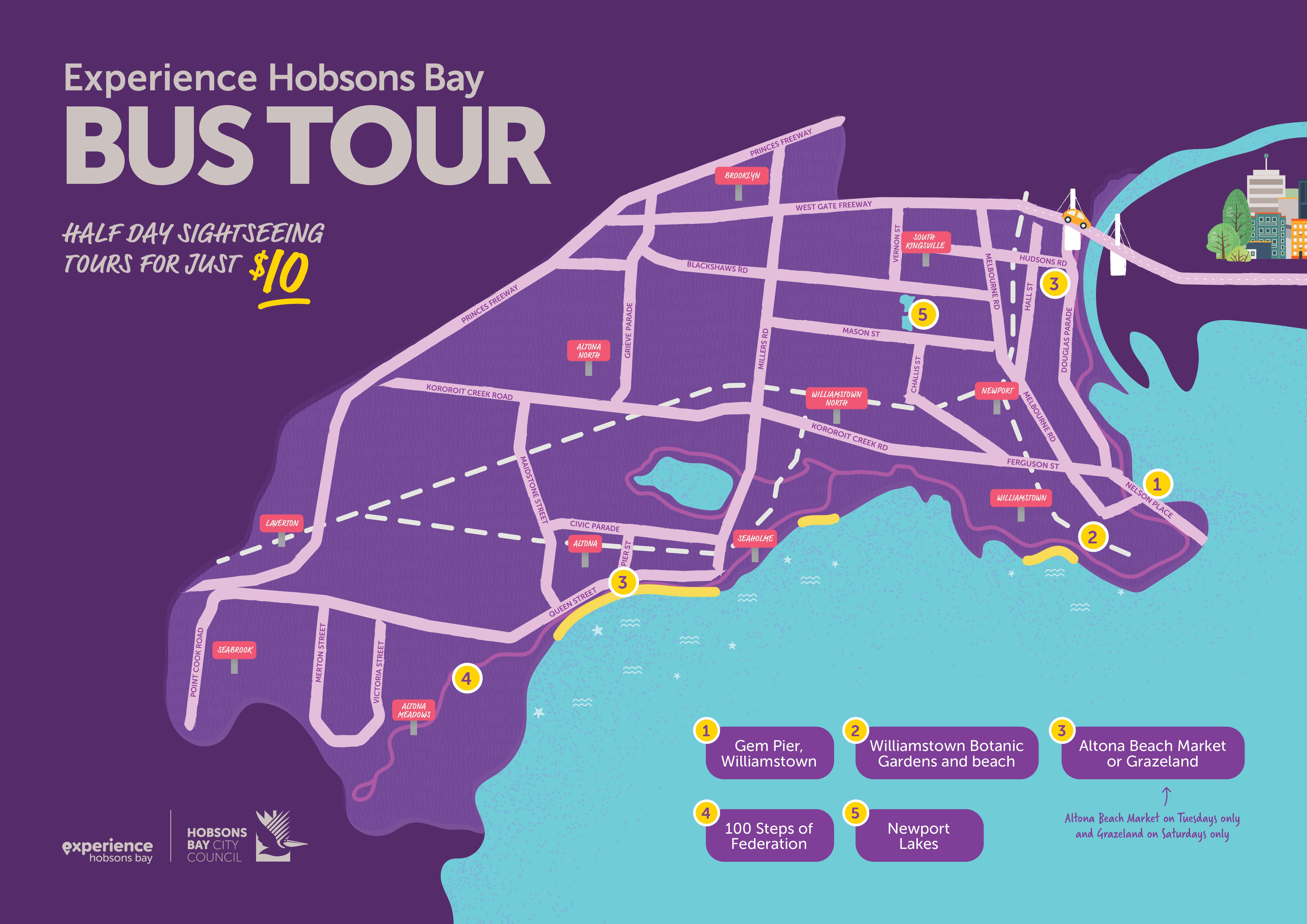 Hobsons Bay Tourism Bus Map 